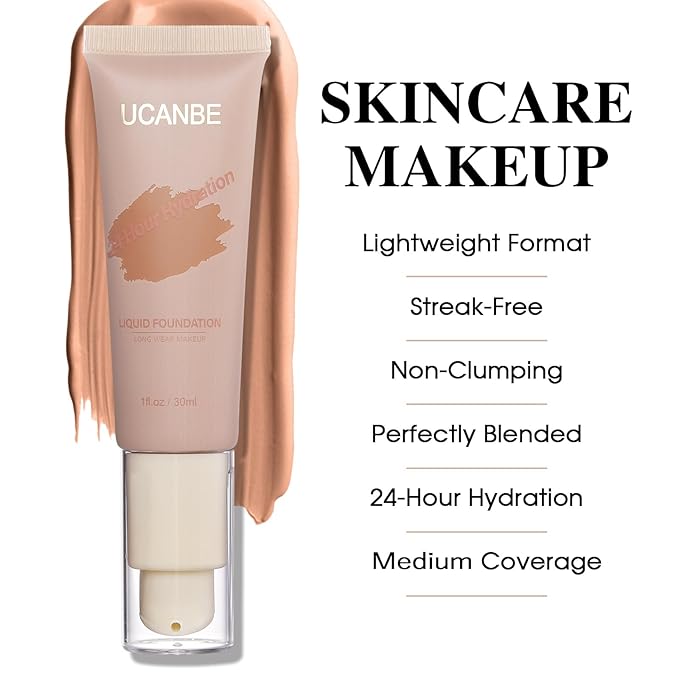 UCANBE Matte Liquid Foundation Makeup, Medium to Full fl. oz.