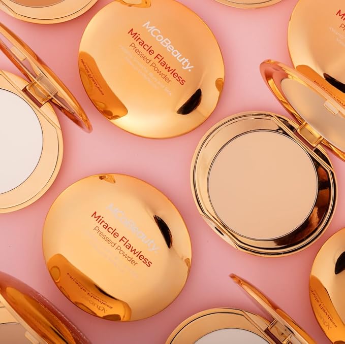 MCoBeauty Miracle Flawless Pressed Powder, Medium Warm Shade, Free Cosmetics