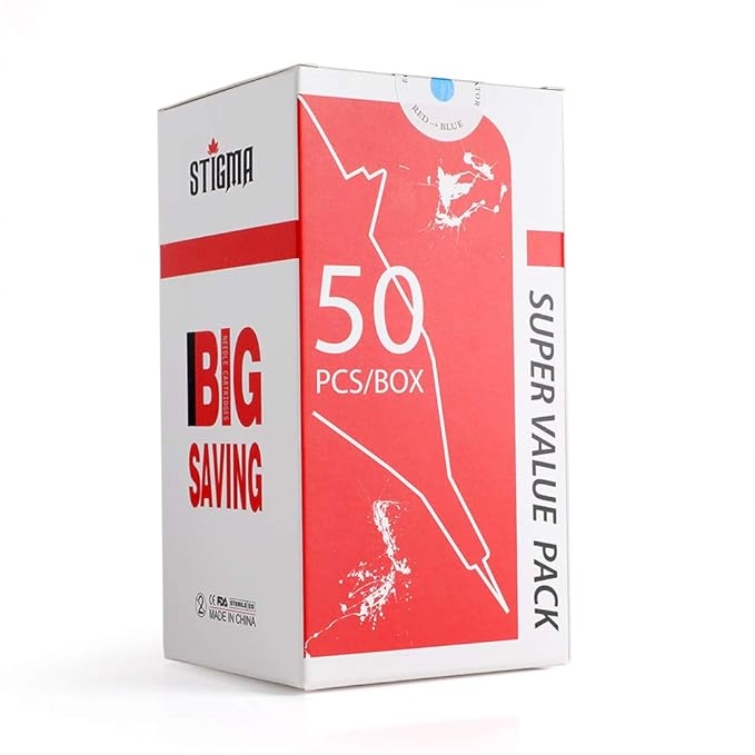 STIGMA Disposable Tattoo Cartridges Assorted Sizes 50pcs 1003RL 1005RL 1007RL 1009RL 1201RL 1203RL 1205RL 1207RL 1209RL 1211RL of Round Liner 0.3mm+0.35mm for Tattoo Supplies EN05-50KIT-C