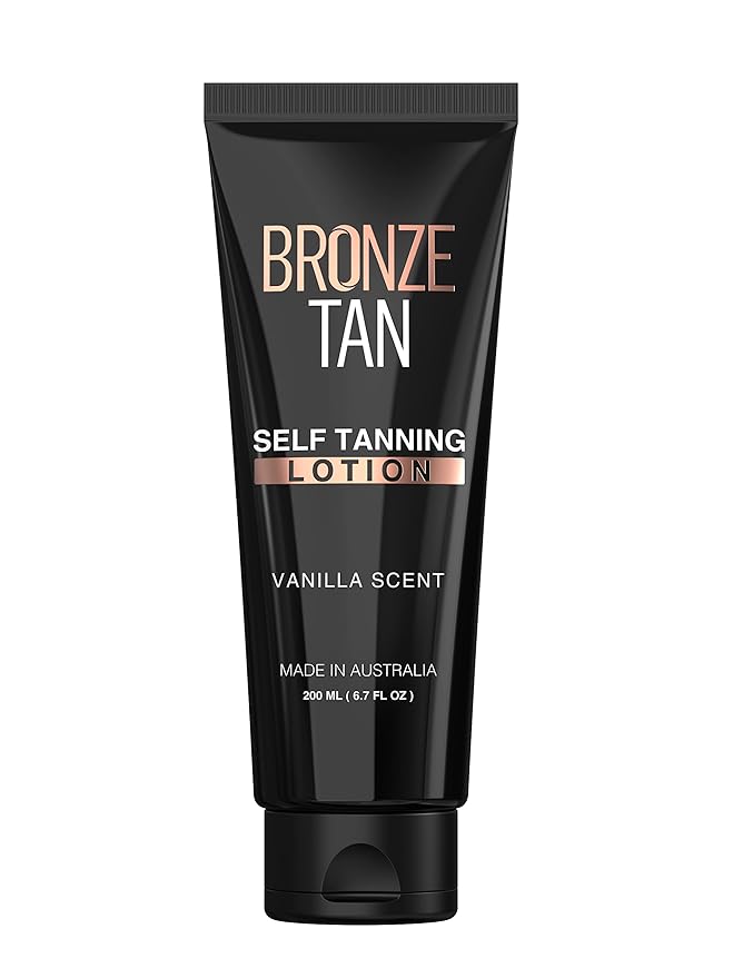 Bronze Tan Self Tanning Lotion - Luxurious Vanilla Self Tanner for Face & Body - No Color Guide Sunless Tanner for a Natural Glow - Hydrating Formula, Streak-Free Sunless Tan (200ml/6.76 fl oz)