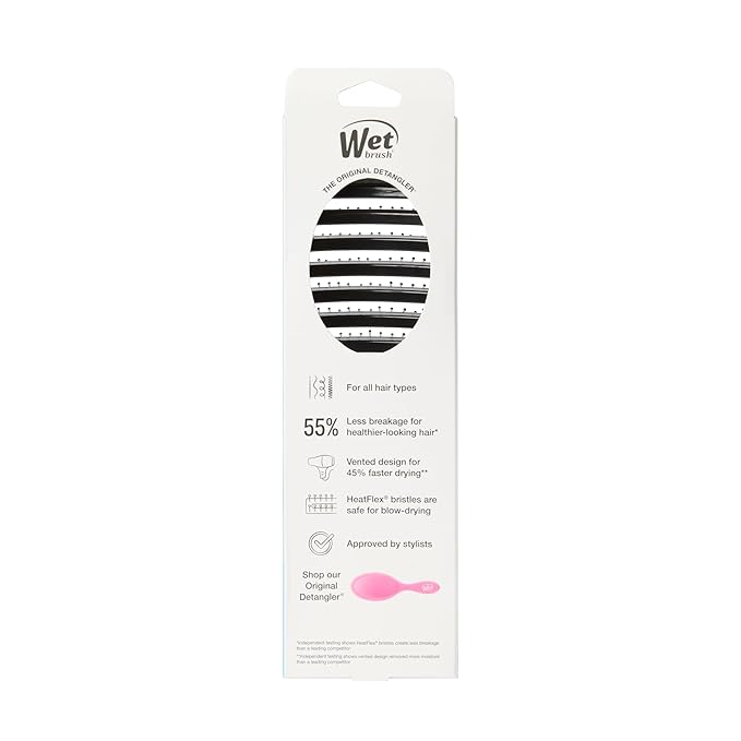 Wet Brush Speed Dry Hair Brush, Black, Vented Design & Soft HeatFlex Bristles, Blow Dry Safe, Ergonomic Handle Manages Tangles & Uncontrollable Strands, Pain-Free Hair Accessories