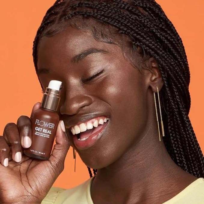 FLOWER Beauty Get Real Serum Foundation - Chocolate of 3)