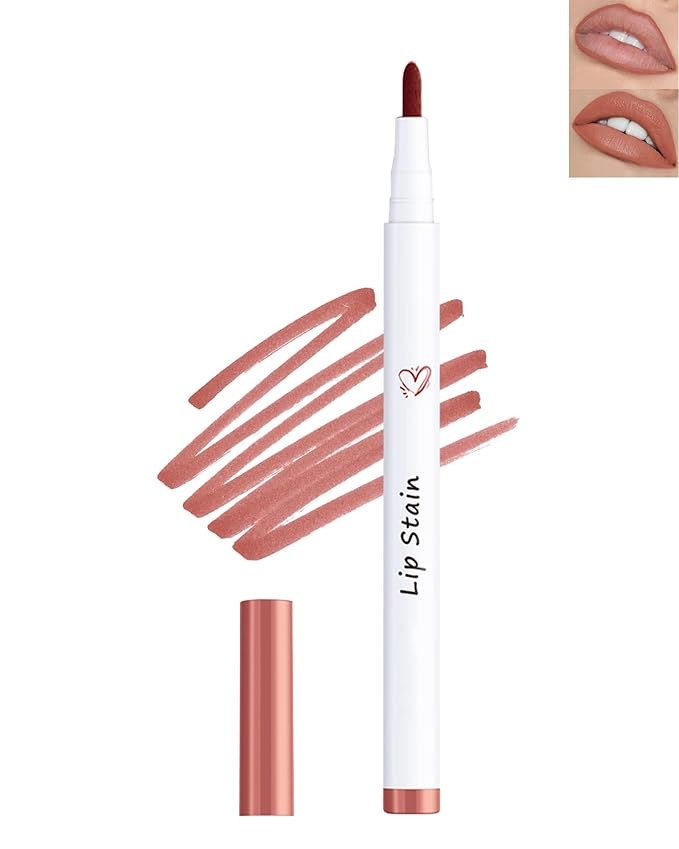 Lip Stain Marker Pen, Nude Brown Lip Liner Longlasting