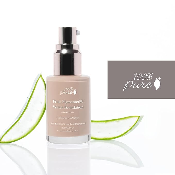 100% PURE Water Foundation Full Coverage Hydrating Makeup, Fl Oz