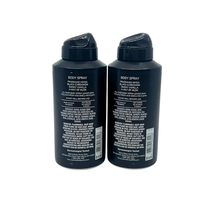 Bath & Body Works Men's Collection Deodorizing Body Spray - NOIR - Gift Pack for Holiday - Lot of 2