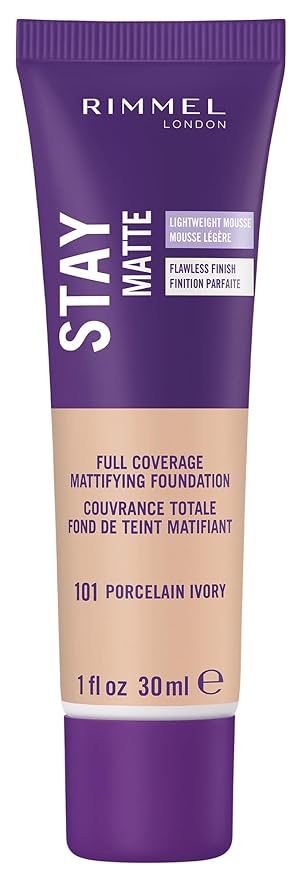 Rimmel London Stay Matte Liquid Mousse - 101 Control, Oil-Free, 1oz