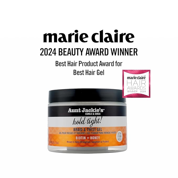 Aunt Jackie's Award-Winning Braid + Twist Collection Hold Tight Braid & Twist Gel with Extra Firm Hold, 7.5oz