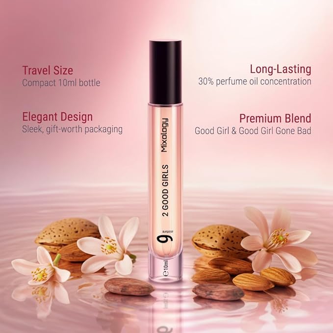 2 Good Girls Eau de Parfum – Mixture of Good Girl & Good Girl Gone Bad, Women Perfume 0.34 Fl Oz (10ml)