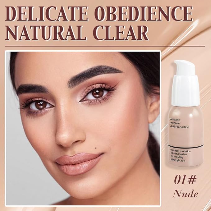 Matte Liquid Full Coverage Foundation, Flawless Soft Matte of 1)