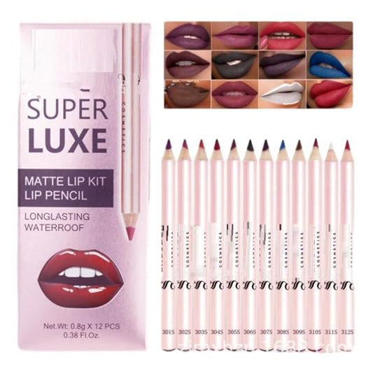MAEPEOR Matte Lip Liner 12 PCS Nude Brown Highly