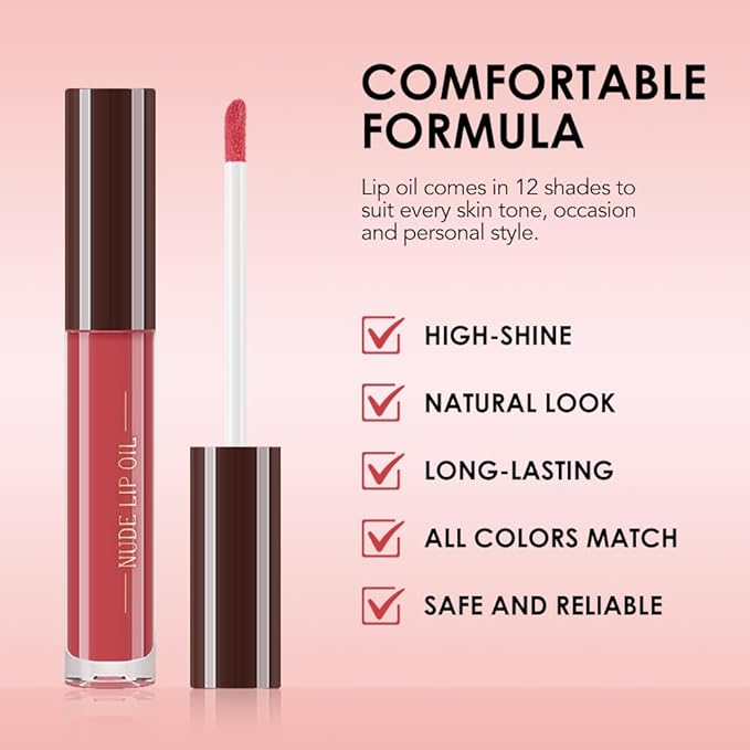 Hydrating Lip Glow Oil, Plumping Lip Oil, Tinted Lip Plumper Gloss,Younger-Looking Lips | Nourishing Long Lasting Non-Sticky Hydrating & Smoothing Lip Treatment Cruelty Free 06#
