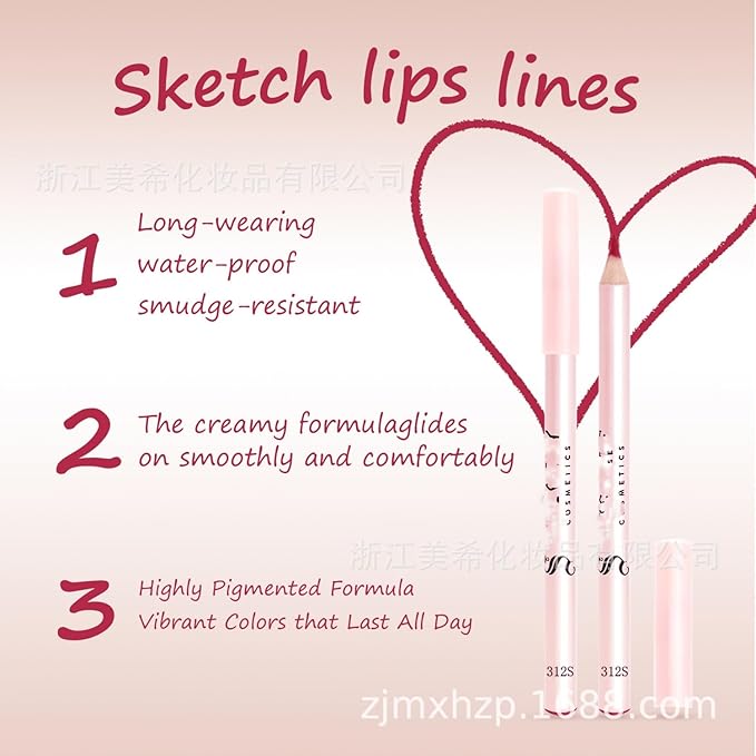 MAEPEOR Matte Lip Liner 12 PCS Nude Brown Highly