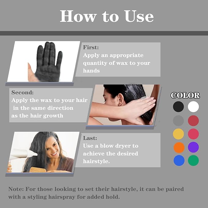 Black Hair Color Wax, Temporary