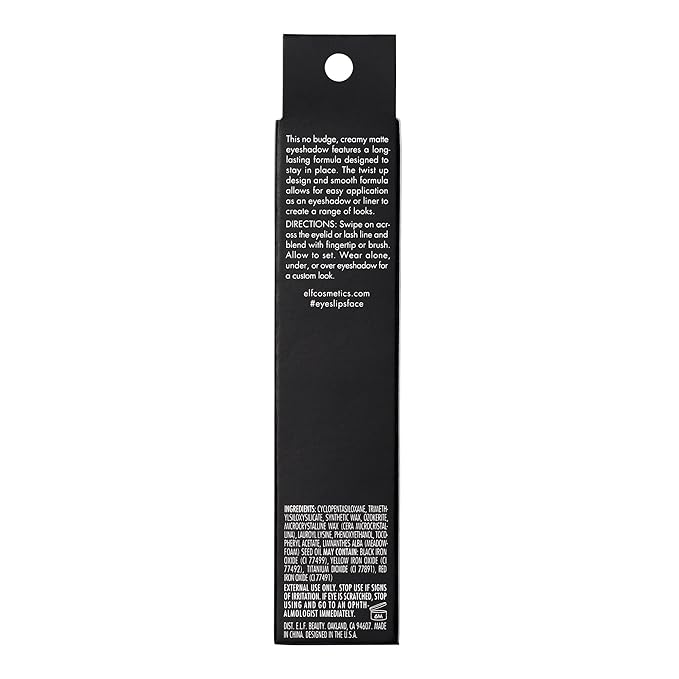 e.l.f. No Budge Matte Shadow Stick, One-Swipe Cream Eyeshadow Stick, Long-Wear & Crease Resistant, Matte Finish, Vintage Sude