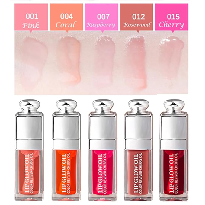 Hydrating Lip Glow Oil, Moisturizing Lip Glow Oil, Nourishing Glossy Transparent Lip Oil, Plumping Lip Oil, Lip Balm, Non-sticky Tinted Toot Lip Balm for Lip Care (ROSEWOOD) 0.2 OZ
