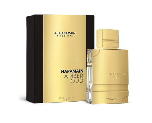 Al Haramain Amber Oud Gold Edition EDP Spray for Unisex - Arabian Perfume for Women and Men - Long Lasting Arabic Perfume - Vanilla and Woody Fragrance - Eau de Parfum - 4 oz