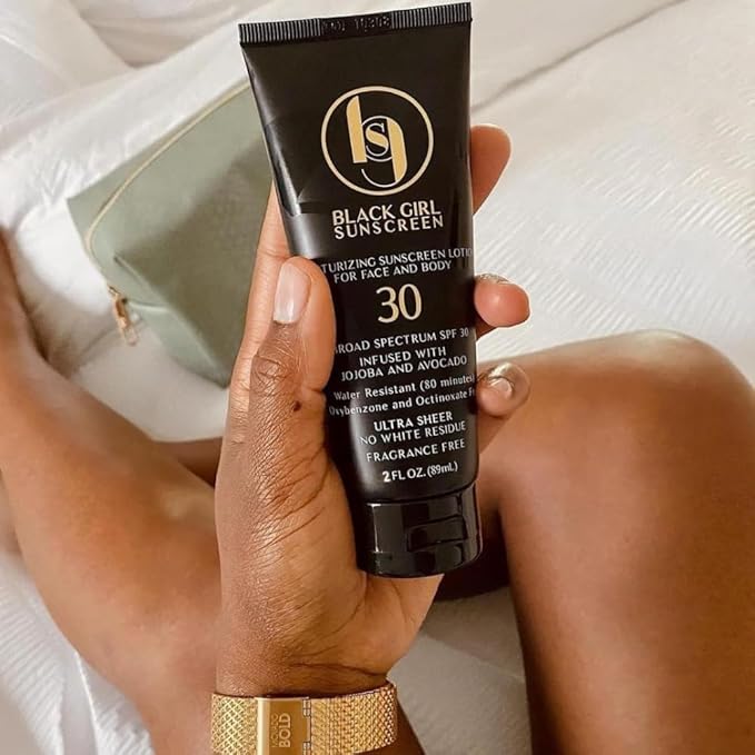 Black Girl Sunscreen - Face & Body Moisturizing Sunscreen Lotion SPF 30 for Melanin Rich Skin, Leaves no White Cast (SPF-30-4oz)