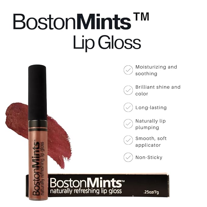 Bean Towne Vegan, Gluten and Cruelty-free Lipgloss with a long lasting, non-sticky formula with Aloe, Vitamins C & E, and Botanical mint, Clean Beauty for soft, moisturized lips.