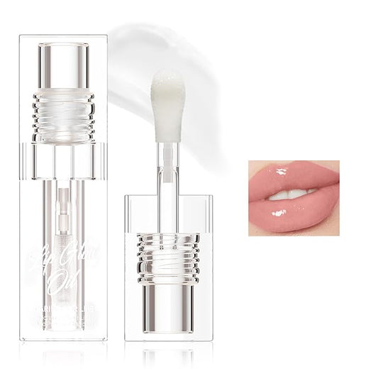 Hydrating Lip Glow Oil - Transparent Clear Plumping Gloss for Women & Girls, Color-Changing Tinted Balm, Tinta para Labios, Moisturizing Lip Care for Daily Use (Crystal, 1 pcs)