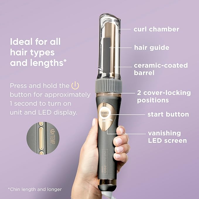 INFINITIPRO BY CONAIR Curl Secret Automatic Curling Iron - 3/4-inch Barrel - Hair Curler for All Hair Types and Lengths - Dual Voltage for Worldwide Travel