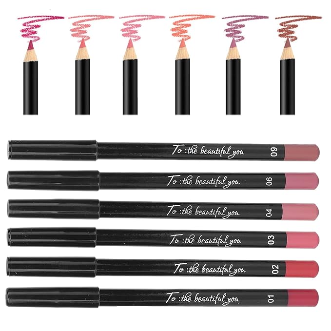 6pcs Lip Liner, Professional Waterproof Matte Long Lasting Long