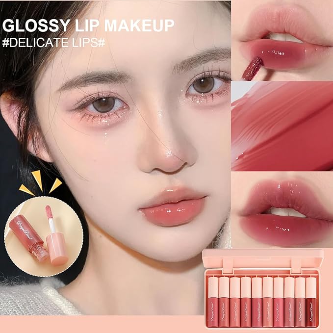 10 Colors Lip Tint Stain Set,Mini Liquid Lipstick,