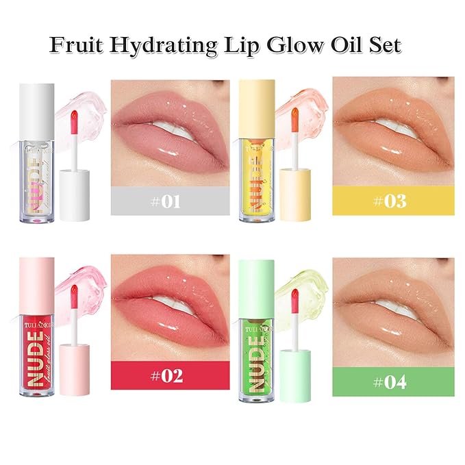 Hydrating Lip Glow Oil Plumping Lip Tint Fruit Hydrating