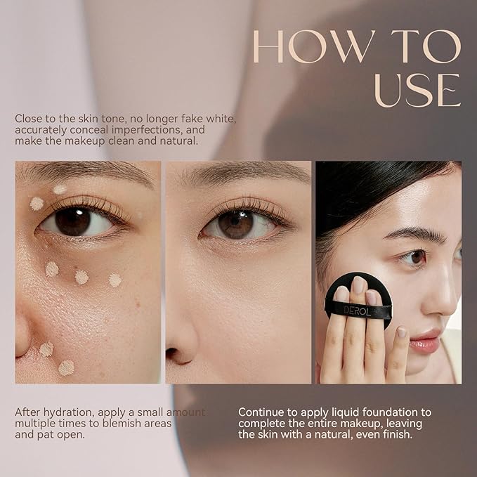 Foundation Makeup,Soft Beige Full Coverage Foundation Makeup(Built-in brush)Vegan Face Makeup(04#)