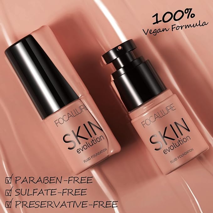 FOCALLURE 2 Pcs Liquid Foundation, Skin Evolution Foundation