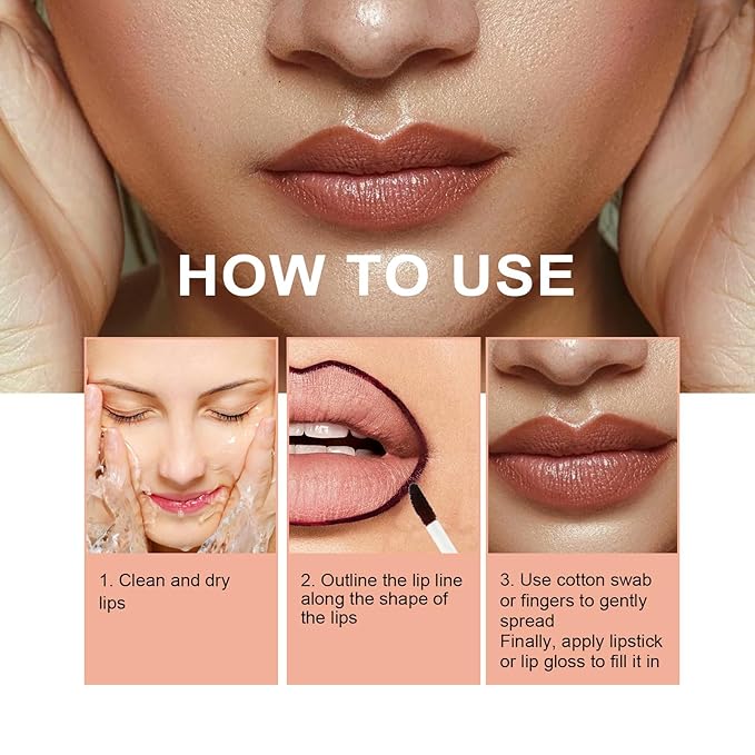 3 PCS Peel Off Lip Liner Set, Peel Long