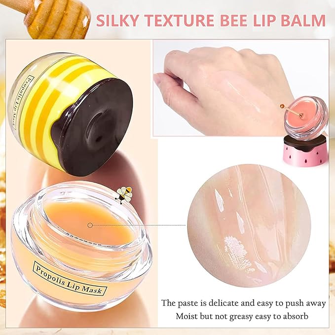 3 PCS Bee Lip Balm Honey Wrinkle