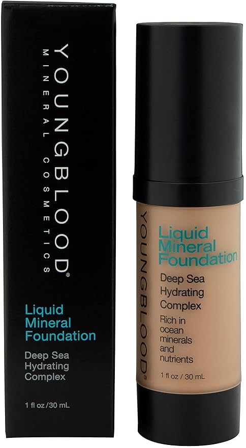 Youngblood Mineral Cosmetics Liquid Mineral Foundation, Golden Sun Paraben Free