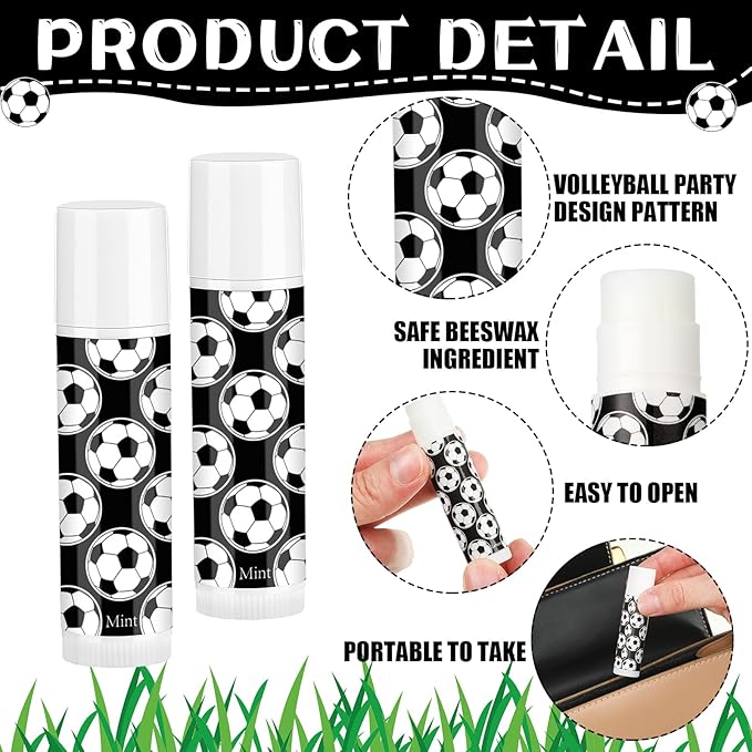 24 Pcs Soccer Lip Balm Soccer Supplies