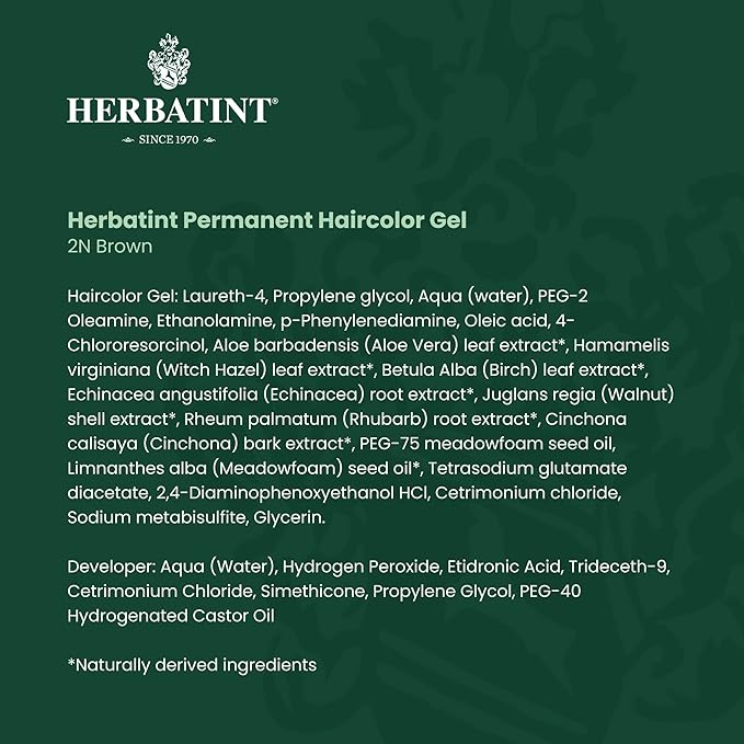Herbatint Permanent Haircolor Gel, 2N