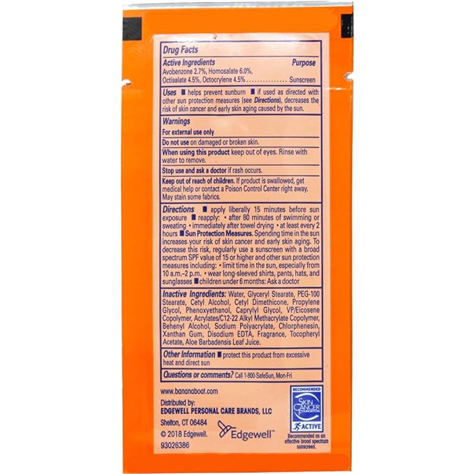 Banana Boat Sport Sunscreen, SPF 30 Protection lotion, Travel Packets 200 Count (Pack of 1)