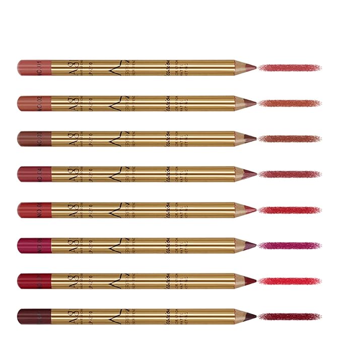 Lip Liner Pencil Set 8 Colors Professional Matte Long