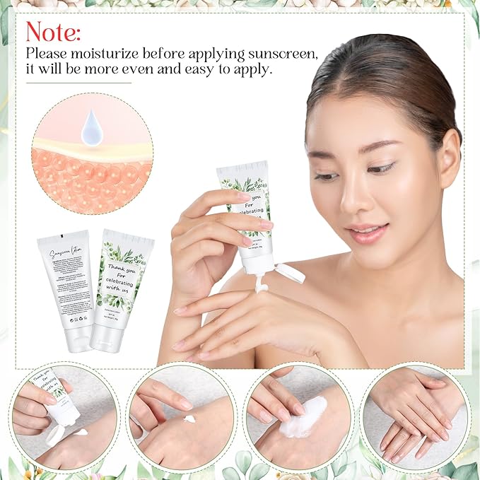 48 Pcs Mini Sunscreen Bulk for Summer Wedding Party SPF 30 Water Resistant Sunscreen Lotion Bulk 1oz Travel Size for Thank You Gifts Summer Beach Wedding Party Supplies
