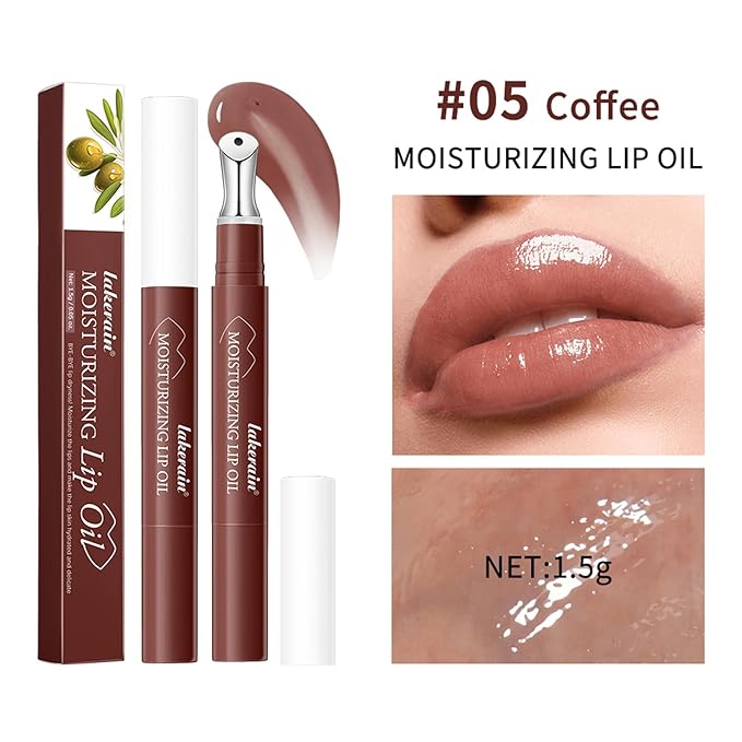 Watery Essence Lip Glaze,Moisturizing Nonstick Tinted Gloss Lip Oil,Glowy Lipstick, Long-Lasting Lip Stain, Lightweight Lip Tint, Jelly Hydrating Lipgloss for Women