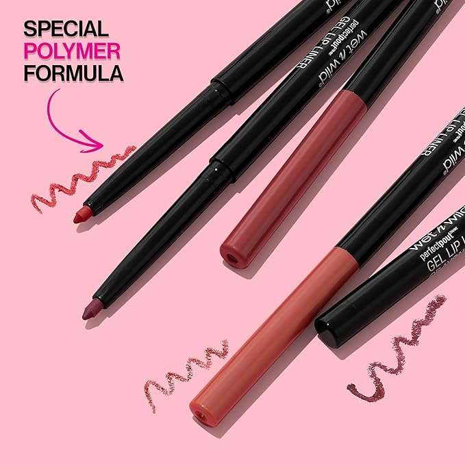 wet n wild Perfect Pout Matte Retractable Gel Lip Liner Pencil, Rich Creamy Long Lasting Color, Well-Defined and Flawless Application, Vegan & Cruelty-Free - Gone Burgundy
