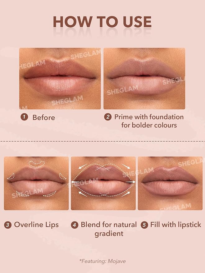 SHEGLAM Lip Liner Creamy Matte Pencil High Pigment Not Easy to Fade Silky Smooth Matte Contour Tint Lip Makeup-But First,Coffee