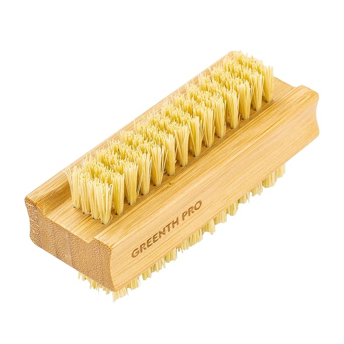 Bamboo nail brush??pcs two-side firm