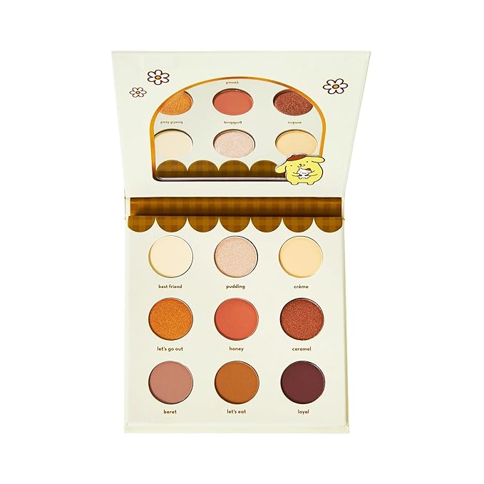 The Crème Shop x Sanrio Pompompurin Golden Dream Eyeshadow Palette: 9 Shades Matte Shimmer Metallic Extended Wear Pigmented Mirror Included Silky Blendable Textures (Set of 1)