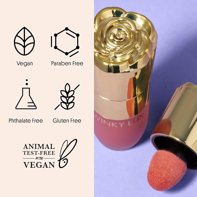 Winky Lux Cheeky Rose Liquid Blush, Gel-Cream Blush with Buildable Color, Lightweight Velvet Finish for Long Lasting Color, Neutral Rose, Queen