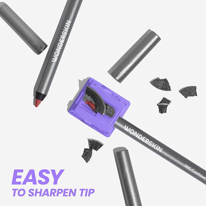 Wonderskin Lip Liner Pencil - 360 Contour Lipliner, Long Lasting, Sharpenable, Waterproof and Transfer-Proof Nude Lip Liner Pencil (Ruby)
