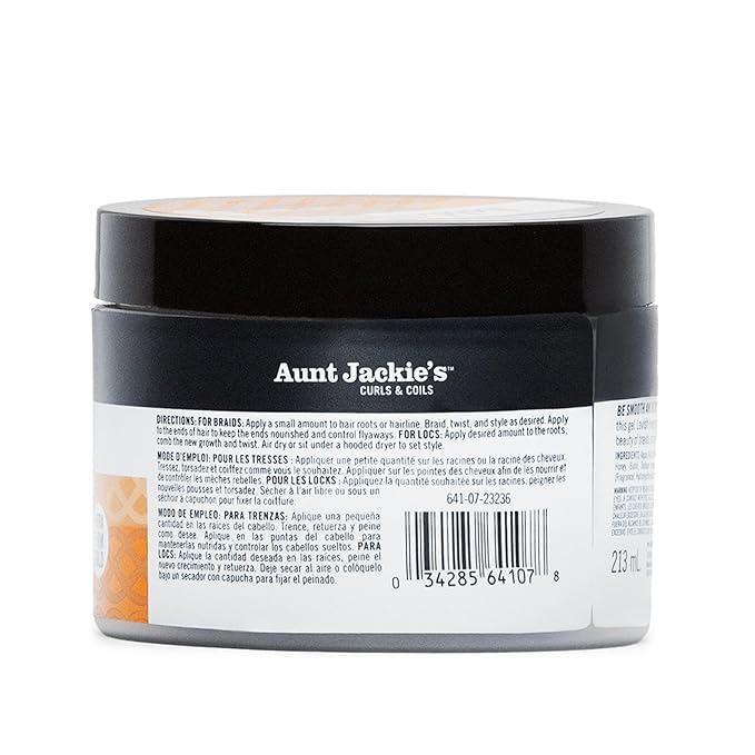Aunt Jackie's Curls & Coils Biotin + Honey Hold Tight Braid & Twist Gel with Extra Firm Hold, 7.5 oz (Pack of 2)