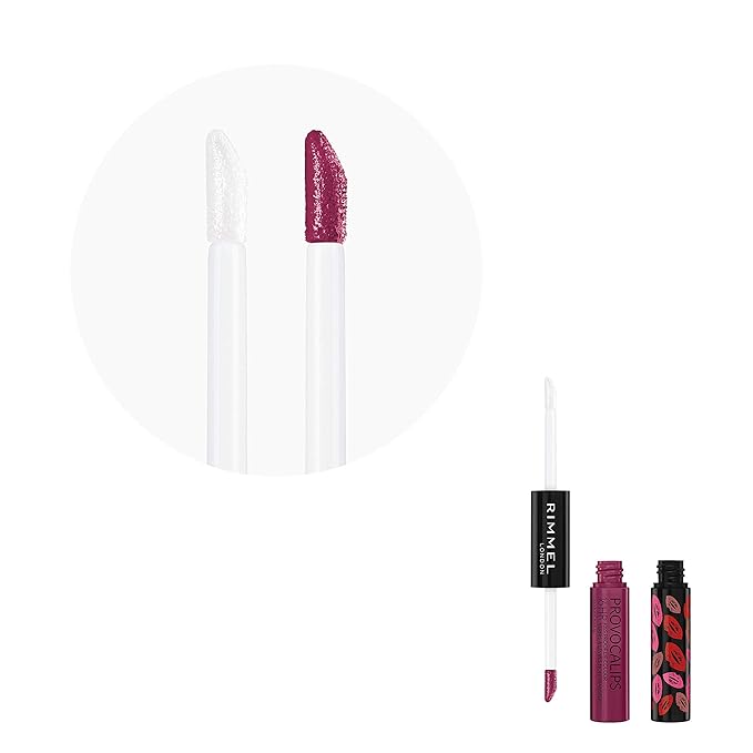 Rimmel London Provocalips 16hr Kiss-Proof Lip Color - Two-Step Liquid Lipstick to Lock in Color and Shine - 230 Kiss Fatal, .14 fl.oz.