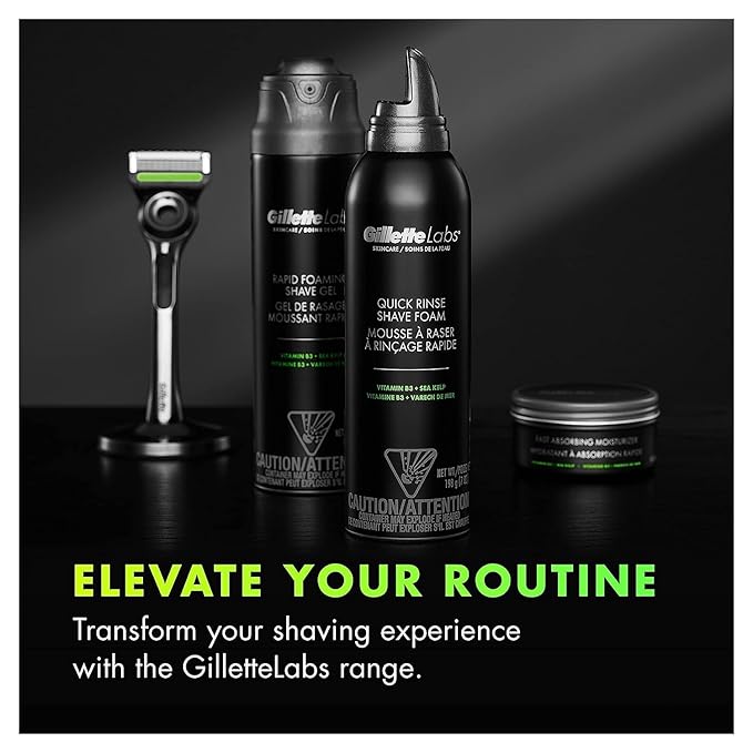 Gillette Labs Quick Rinse Lightweight Shave Foam for Men, Shaving Foam that Helps Protect the Skin, 8.1 OZ