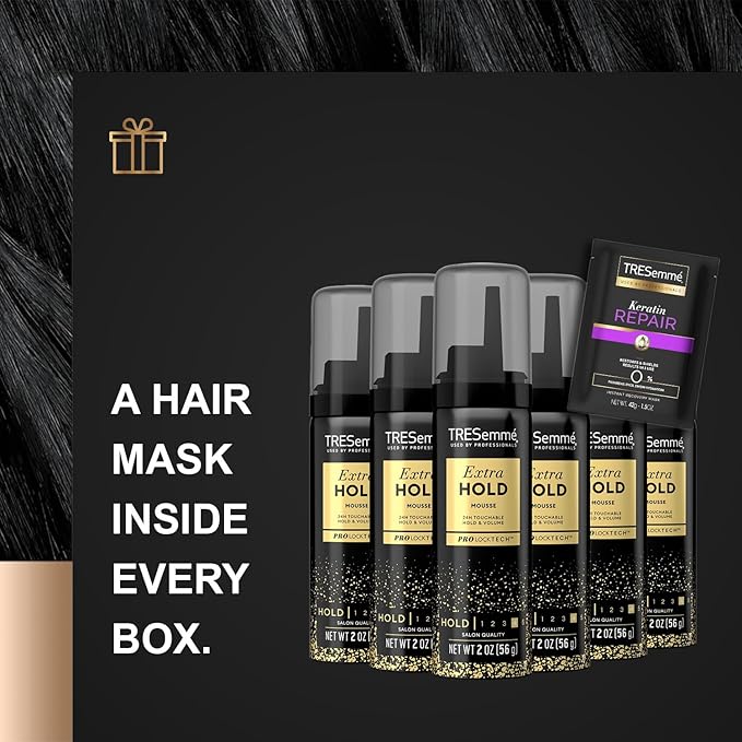 TRESemmé Extra Hold Mousse for Curls, Volume & Frizz Control - Hair Care Product for Women & Men, Travel Size, 2 Oz (Pack of 6)