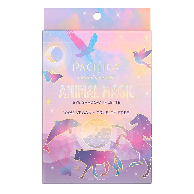 Pacifica Eyeshadow Palette – Animal Magic with Colorful Blendable Shades, Highly Pigmented Mineral Eyeshadow, Talc-Free, Vegan & Cruelty-Free, 0.89 oz (28 Shades)
