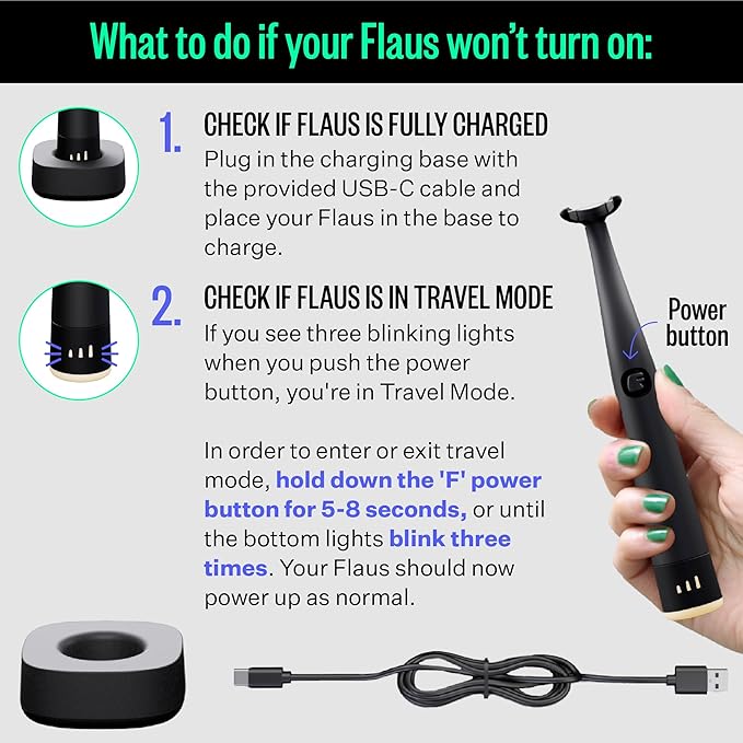 FLAUS Electric Flosser (Shark Tank) with 3 Speeds + 45 Replacement Heads - Easy Gliding Floss for Gentle Gum Care, Water Floss Alternative, Dentist Recommended Tooth Flossers, Eco Dental Floss Picks